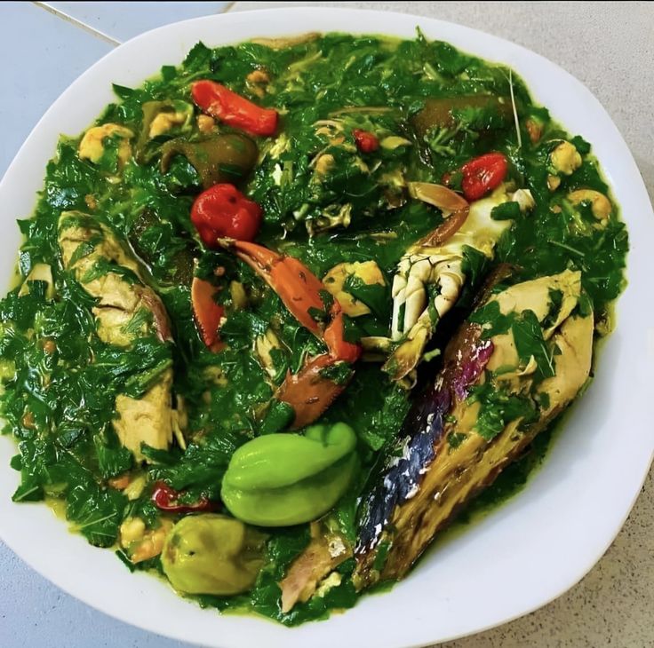 Banku & seafood okro